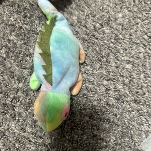 Ty Multicolor Plush Chameleon Toy in Green, Blue, Pink